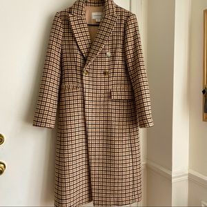 Club Monaco Checkered Wool Blend Coat